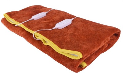 LERV'S Collection Solid Double Electric Blanket for  Heavy Winter(Poly Cotton, Orange)