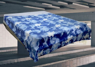 KIXTA Self Design Double AC Blanket for  AC Room(Microfiber, Blue)