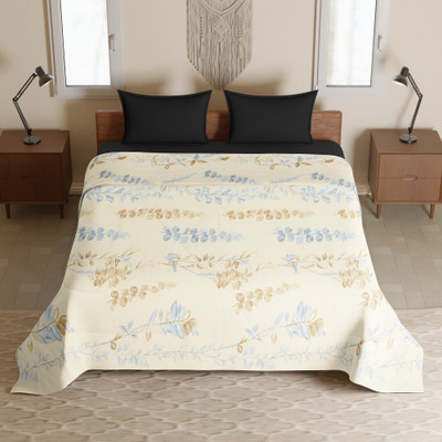 Flipkart Perfect Homes Paisley Queen Comforter for  AC Room(Microfiber, yellow And Blue)