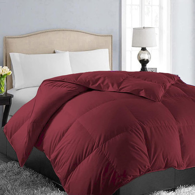 Blue Home Solid Single Comforter for  Heavy Winter(Poly Cotton, Maroon)