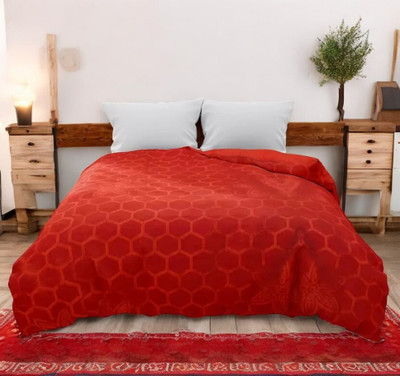 Anadhika Solid Single AC Blanket for  AC Room(Polyester, Red)
