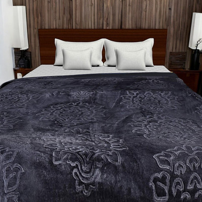 Anadhika Self Design Single AC Blanket for  Heavy Winter(Polyester, Grey)