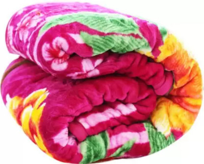 ACZO FEEL Floral Double Mink Blanket for  Heavy Winter(Microfiber, Multicolor)