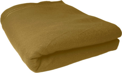 HOMIEE Solid Single Fleece Blanket for  Heavy Winter(Polyester, Camel)
