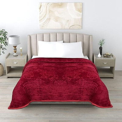 Deniyal ENTERPRISES Printed Single Mink Blanket for  Heavy Winter(Microfiber, Maroon)
