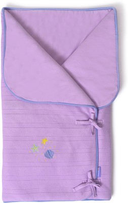 Mi Arcus Solid Crib Swaddling Baby Blanket for  AC Room(Cotton, Purple)