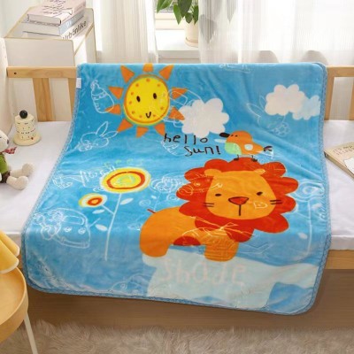 Butterthief Cartoon Single Mink Blanket for  Heavy Winter(Microfiber, Sky Blue)