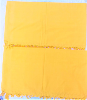 Aakriti Handloom Solid Double Top Sheet for  AC Room(Cotton, Yellow)