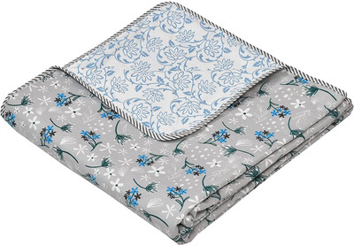 SHYAMTRADERS Solid, Printed Double Comforter for  AC Room(Cotton, Grey)