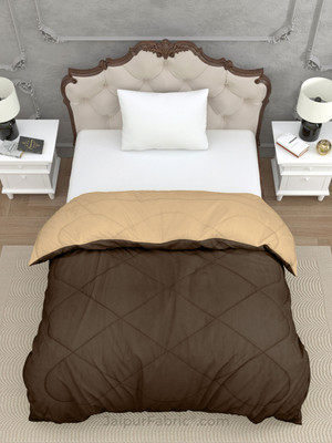 KWALITY DREAMS Solid Double Comforter for  AC Room(Poly Cotton, Dark brown and Cream)