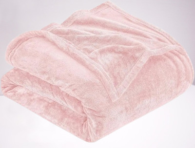 KIXTA Self Design Double AC Blanket for  AC Room(Microfiber, Pink)