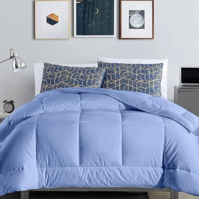 glaxy Solid Double Comforter for  AC Room(Microfiber, SKY BLUE)
