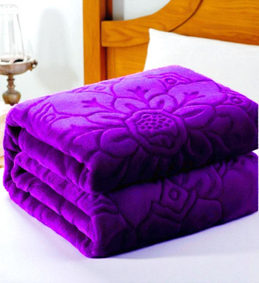 Swikon star Floral Double Mink Blanket for  Heavy Winter(Microfiber, Purple)