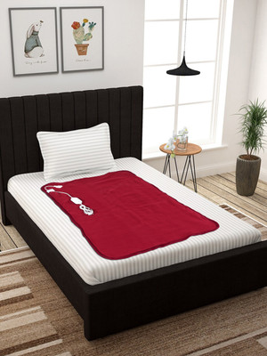 LERV'S Collection Solid Single Electric Blanket for  Heavy Winter(Polyester, Maroon)