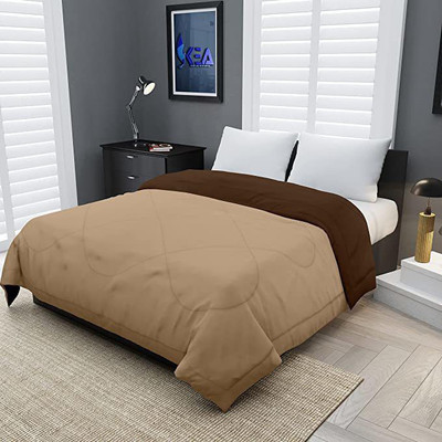 Comfowell Solid Single Comforter for  Heavy Winter(Poly Cotton, Brown & Beige)