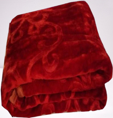 BLAN STAR Self Design Double AC Blanket for  Heavy Winter(Microfiber, Maroon)