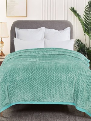 TIMA Self Design Double AC Blanket for  AC Room(Polyester, Turquoise Green)