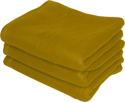 HOMIEE Solid Single Fleece Blanket for  AC Room(Polyester, 3 Camel)