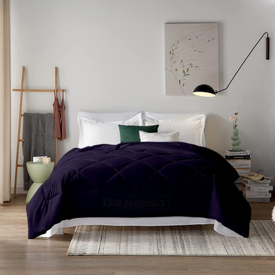 MeckHome Culture Solid Double Comforter for  Mild Winter(Microfiber, Navy Blue)