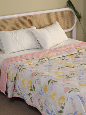 SPENTO Printed Single Dohar for  AC Room(Cotton, PINK 13)