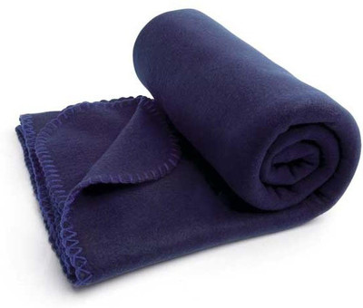 TexKing Solid Single Fleece Blanket for  AC Room(Microfiber, Blue)