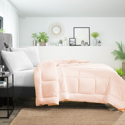SGI Bedding Solid Single Comforter for  Mild Winter(Cotton, Peach)
