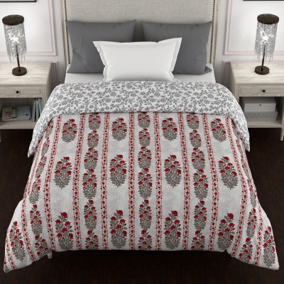 BELLA CASA Printed Single Quilt for  Mild Winter(Cotton, Red)