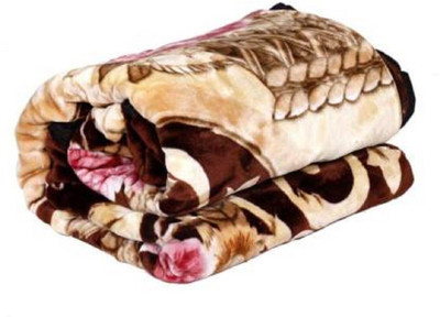 GKM Floral Single Mink Blanket for  Heavy Winter(Microfiber, Multicolor)