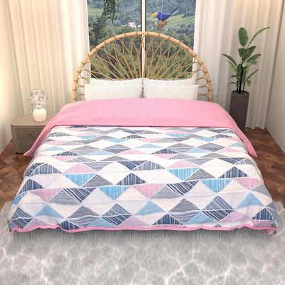 KUBER INDUSTRIES Self Design Double AC Blanket for  AC Room(Microfiber, White)