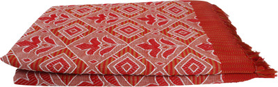Saagar Tex Checkered Single AC Blanket for  AC Room(Poly Cotton, Orange)