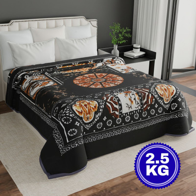 MAGICAL Floral King Mink Blanket for  Heavy Winter(Microfiber, Premium Black & 11)
