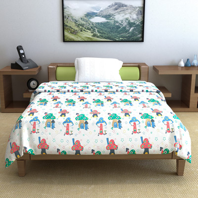 Divine Casa Printed Single Comforter for  Mild Winter(Cotton, Red)