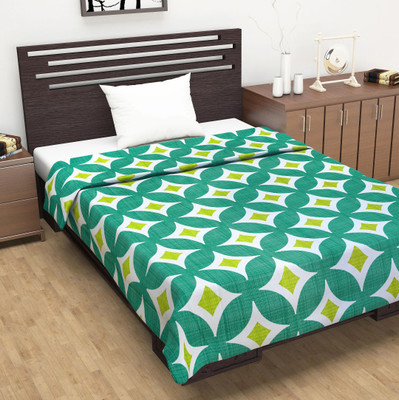 Divine Casa Printed Single Dohar for  AC Room(Cotton, Green & Yellow)