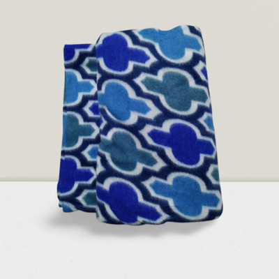 ROYAL DÉCOR Printed Single Fleece Blanket for  AC Room(Microfiber, Blue)