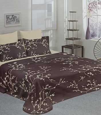 Raymond Home Floral Double AC Blanket for  Mild Winter(Polyester, Dark Brown)