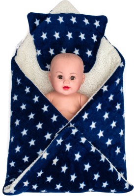 CTMKIDS Printed Crib AC Blanket for  AC Room(Fur, Navy Blue)