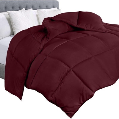 Blue Home Solid Single Comforter for  Heavy Winter(Poly Cotton, Maroon)