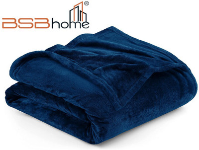 BSB HOME Solid Double AC Blanket for  Heavy Winter(Polyester, Dark Blue)