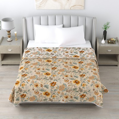 Yuvaan Enterprises Floral Single Dohar for  AC Room(Cotton, Brown)