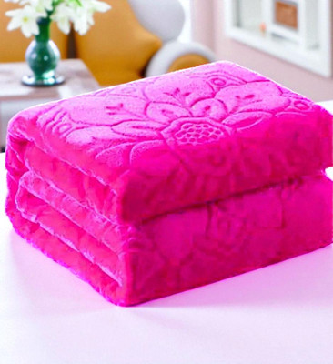 Changers Floral Double Mink Blanket for  Heavy Winter(Silk, Pink)