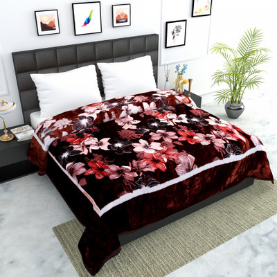 MFI Printed Double Mink Blanket for  AC Room(Polyester, Multicolor)