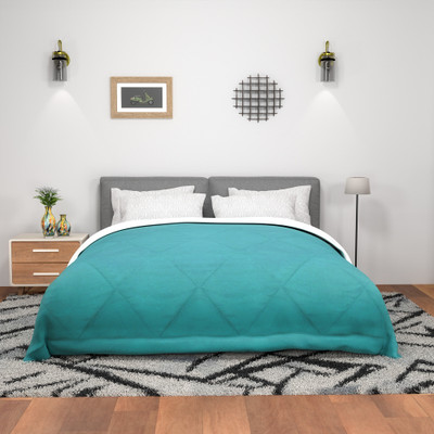 KUBER INDUSTRIES Self Design Double Comforter for  Heavy Winter(Polyester, Teal & Grey)