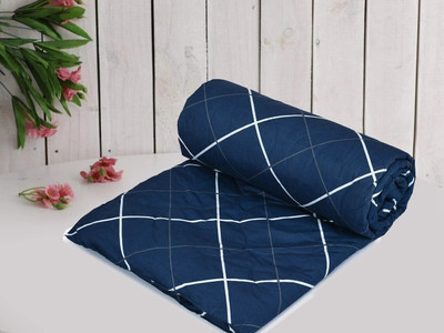 Flipkart SmartBuy Printed Single Comforter for  AC Room(Microfiber, Dark Blue)