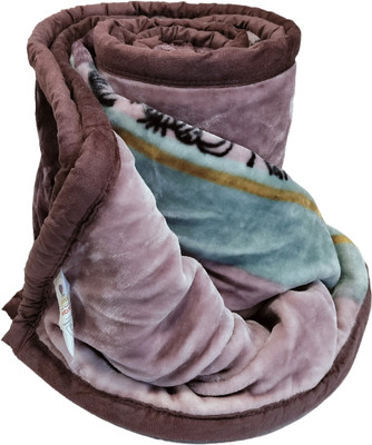 HOMIEE Floral Single AC Blanket for  AC Room(Polyester, Purple Multi)