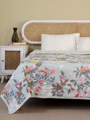 SIMAM Printed Single Dohar for  AC Room(Cotton, 1301 Grey pink)