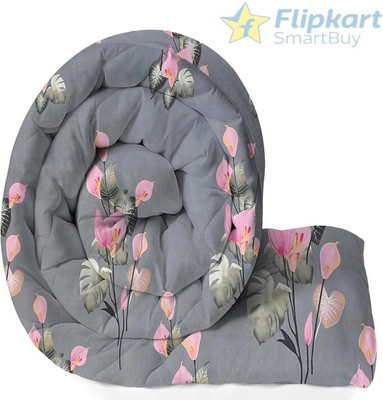 Flipkart SmartBuy Floral Single AC Blanket for  AC Room(Microfiber, GREY-PINK)