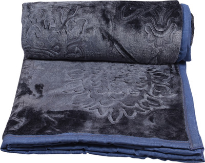 Deniyal ENTERPRISES Solid Single AC Blanket for  AC Room(Microfiber, Grey)