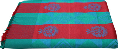 Saagar Tex Striped Single AC Blanket for  AC Room(Poly Cotton, RED GREEN)