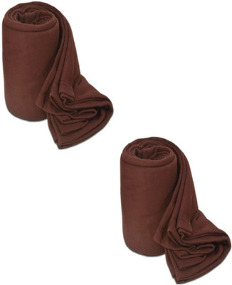 SPANGLE Solid Single Fleece Blanket for  Mild Winter(Microfiber, Brown)