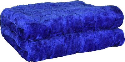 Yati Gallerie Floral Single Mink Blanket for  AC Room(Polyester, Navy Blue)